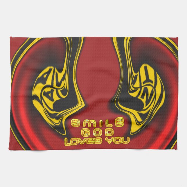 Paño De Cocina Bendición desde arriba: El saludo espiritual del a (Horizontal)