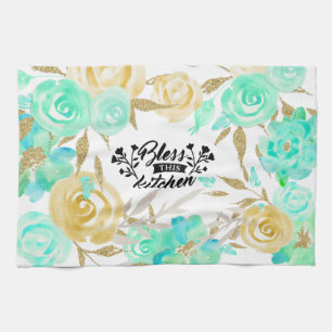 Paño De Cocina Bendición floral de esta cocina