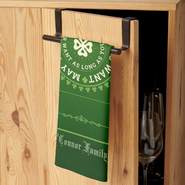 Paño De Cocina Bendición irlandesa | Que vivas todo el tiempo que (Pliegue de tercios)
