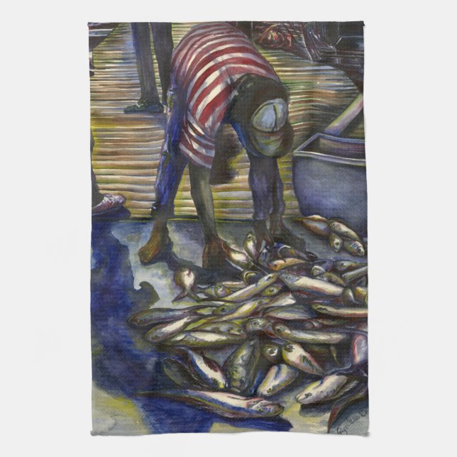 Paño De Cocina Bendiciones del sábado, Harbour Island, Bahamas (Vertical)