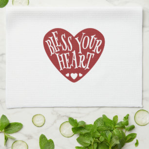 Paño De Cocina Bendiga su corazón en corazón