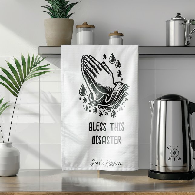 Paño De Cocina Bendito este desastre gracioso personalizado (Subido por el creador)