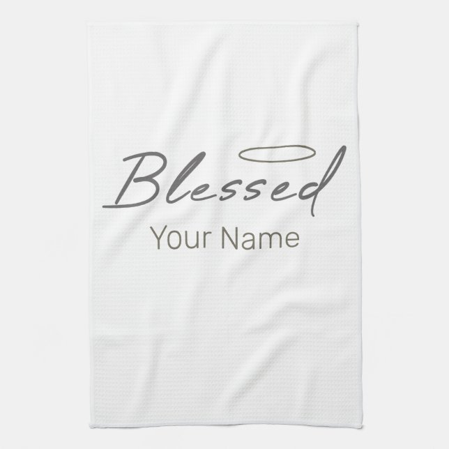 Paño De Cocina Bendito Halo Diseño Religioso Para Regalo Cristian (Vertical)