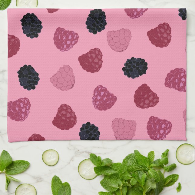 Paño De Cocina Berries Pink Pop Art Kitchen Towels (Doblado)