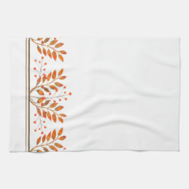 Paño De Cocina Berries rojas y hojas de oro