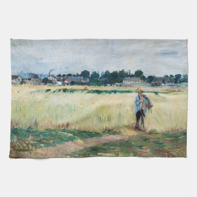 Paño De Cocina Berthe Morisot - En el Wheatfield en Gennevillier (Horizontal)