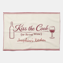 Paño De Cocina Besa al Cocinero Personalizado o Trae Vino Diverti