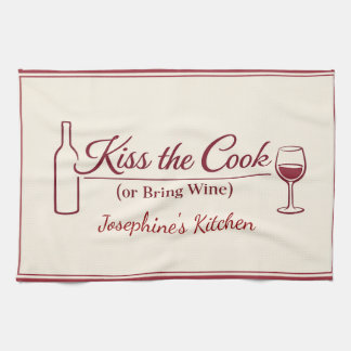 Paño De Cocina Besa al Cocinero Personalizado o Trae Vino Diverti