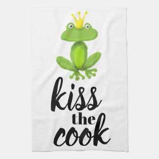 Paño De Cocina Besa al cocinero Rana Verde Príncipe Corona Divert