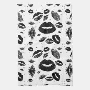 Paño De Cocina Besos por todas partes (blanco y negro)