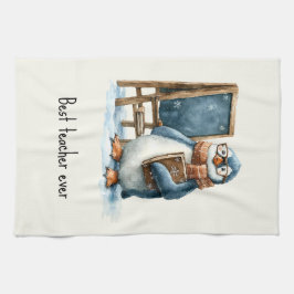 Paño De Cocina Best Teacher Ever Winter Penguin Design