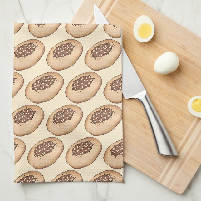 Paño De Cocina Bialy Jewish Bakery Onion Bread Poland Food (Doblado Cuarto)