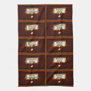Paño De Cocina Biblioteca Libros Catálogo de tarjetas de madera 