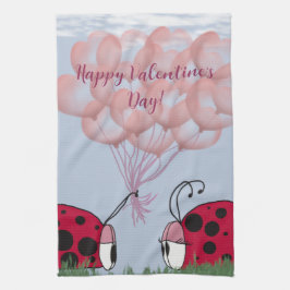 Paño De Cocina Bicho De Ladybug Adorable Con Bouquet De Globo Ros