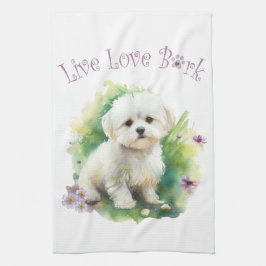Paño De Cocina Bichon Dog Mom Floral