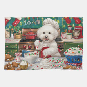 Paño De Cocina Bichon Frise Holiday Baking: Navidades festivos