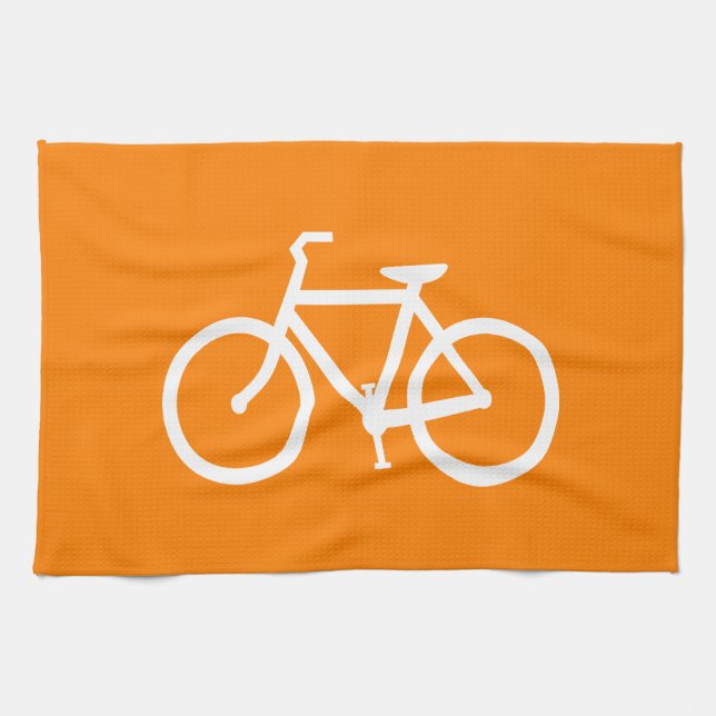 Paño De Cocina Bicicleta blanca y Naranja (Horizontal)