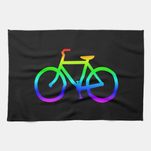 Paño De Cocina Bicicleta de arcoíris brillante