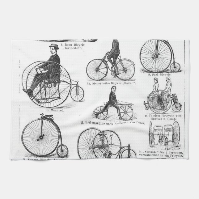 Paño De Cocina Bicicleta de rueda alta Penny Farthing (Horizontal)
