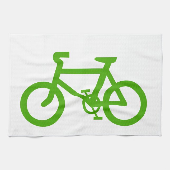 Paño De Cocina Bicicleta ecológica verde (Horizontal)