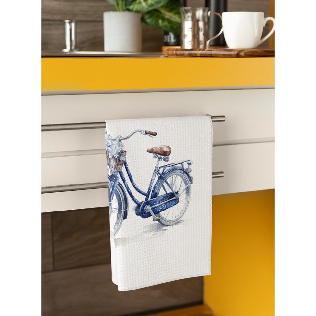 Paño De Cocina Bicicleta en el personalizable azul Delft (Subido por el creador)