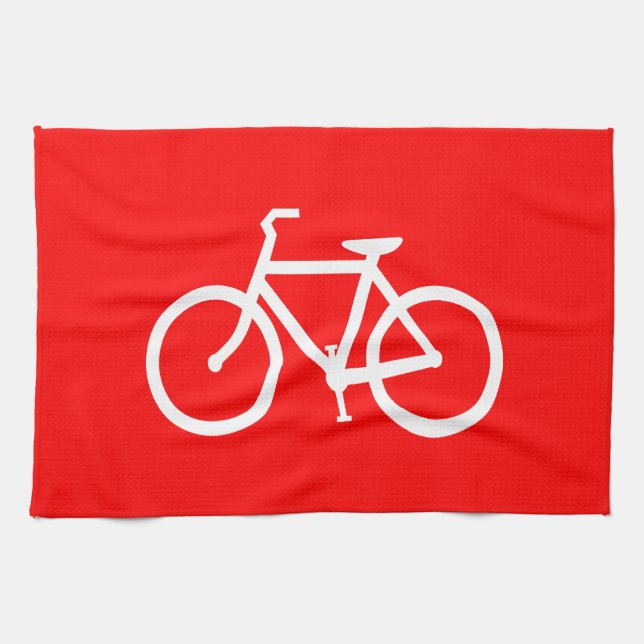 Paño De Cocina Bicicleta roja y blanca (Horizontal)
