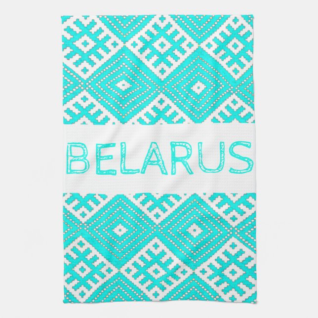 Paño De Cocina Bielorrusia Б е л а р с htémoc turquesa (Vertical)