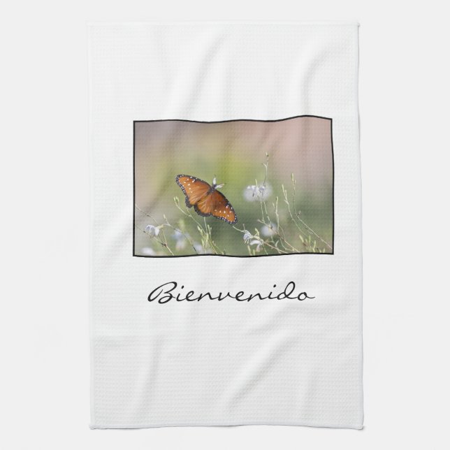 Paño De Cocina bienales (bienvenido) Reina mariposa (Vertical)