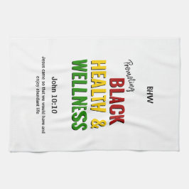 Paño De Cocina BIENESTAR DE SALUD NEGRO Monograma cristiano