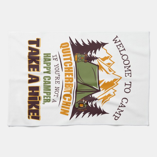 Paño De Cocina Bienvenidos Al Campamento Quitcherbitchin Feliz Ca (Horizontal)