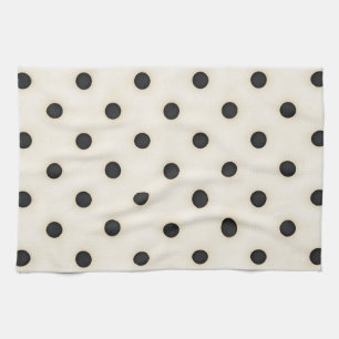 Paño De Cocina Big Polka Dots Black & Antique White