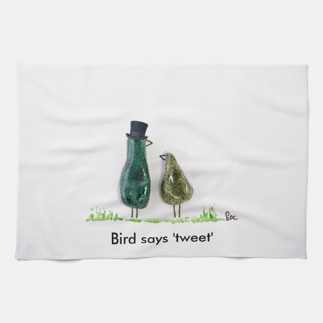 Paño De Cocina Bird dice 'tweet' (Horizontal)