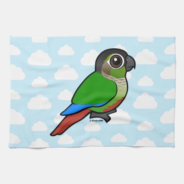 Paño De Cocina Birdorable Conure Verde-cheeked (Horizontal)