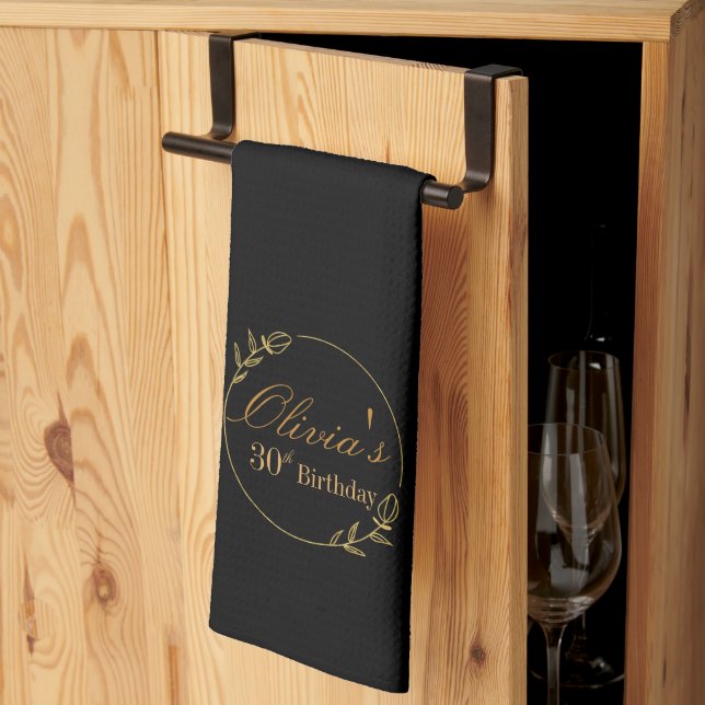 Paño De Cocina Black and Gold Personalized (Pliegue de tercios)