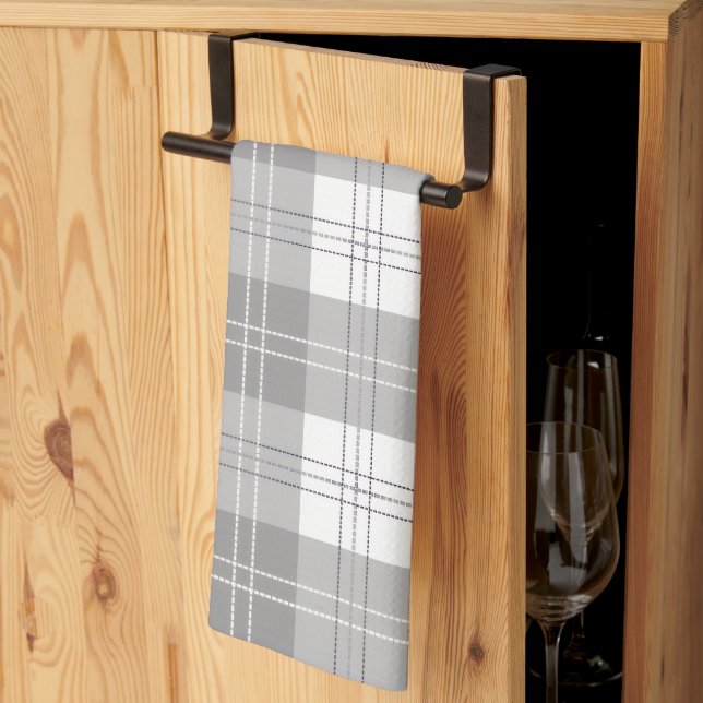 Paño De Cocina Black and White Buffalo Plaid (Pliegue de tercios)