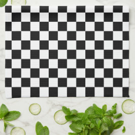 Paño De Cocina Black and white checkerboard pattern 