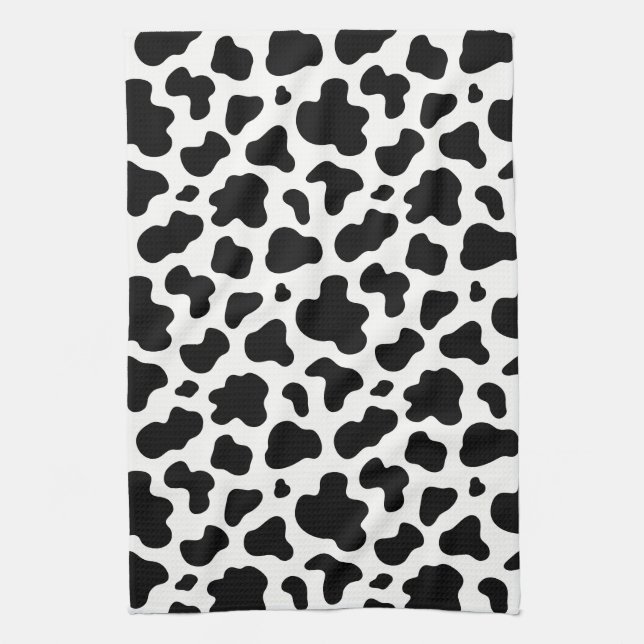 Paño De Cocina Black And White Cow Print Western Cowboy Southern (Vertical)