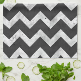 Paño De Cocina Black and white Rustic Chevron pattern