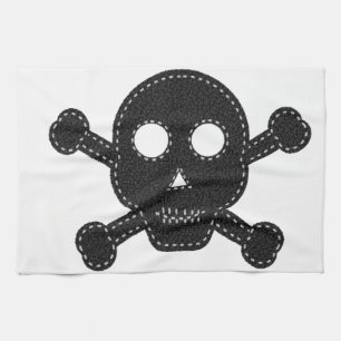 Paño De Cocina Black Felt Skull
