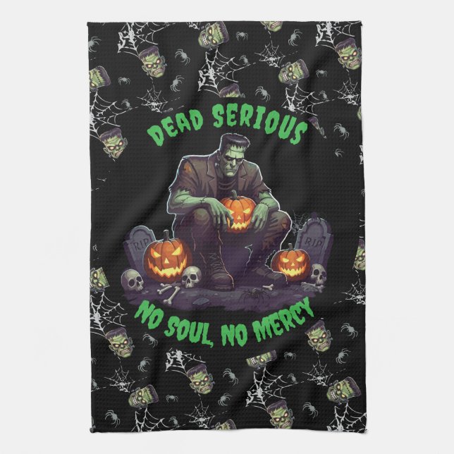 Paño De Cocina 🖤 Black Frankenstein Doormat 💀 🚪 (Vertical)