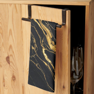 Paño De Cocina Black Gold Marble Elegant Modern Aesthetic