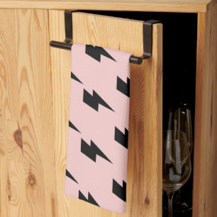 Paño De Cocina Black Pink Lightning Y2K Indie Bold Decoración
