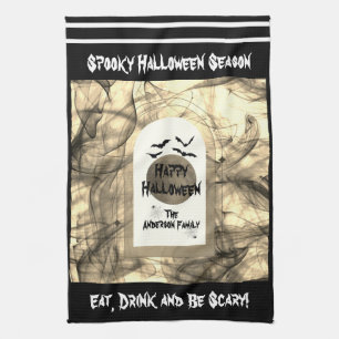 Paño De Cocina Black Spookat Come, bebe y ten miedo Feliz Hallowe