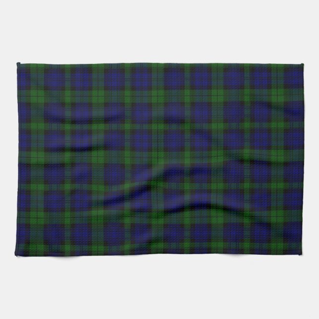 Paño De Cocina Black Watch Tartan Blue Green Plage (Horizontal)