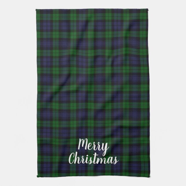 Paño De Cocina Black Watch Tartán juega Feliz Navidad (Vertical)
