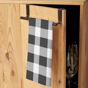 Paño De Cocina Black White Buffalo Gingham Check Plaid Holiday K