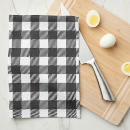 Paño De Cocina Black White Buffalo Gingham Check Plate Holiday