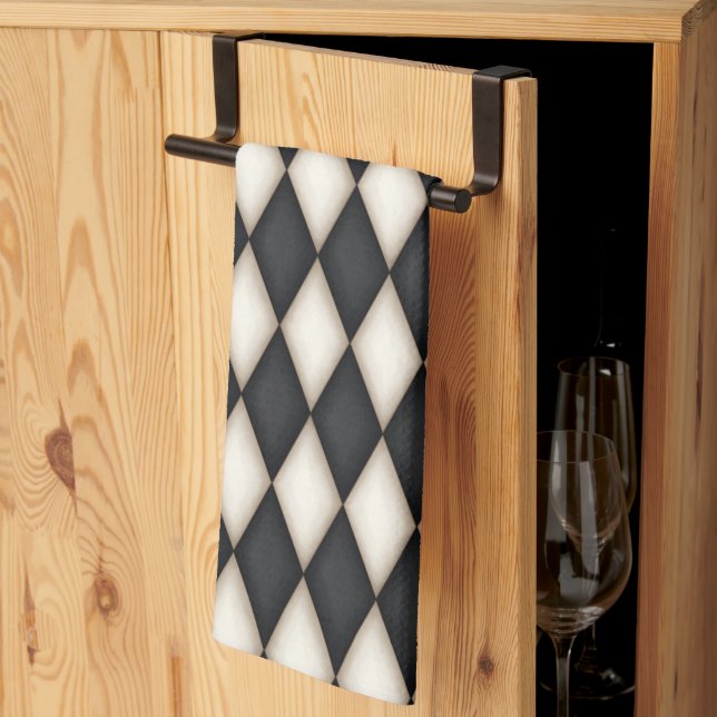 Paño De Cocina Black & White Harlequin (small scale) (Pliegue de tercios)