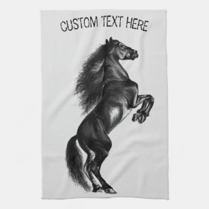 Paño De Cocina Black Wild Horse Personalizado Mensajes de texto T