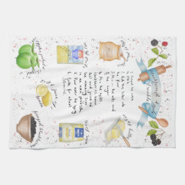 Paño De Cocina Blackberry y receta ilustrada migaja de Apple